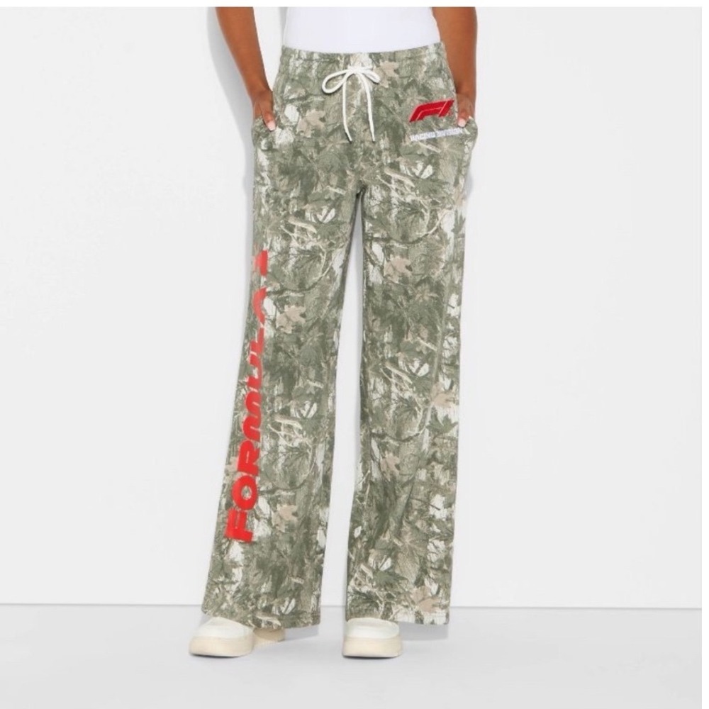 Formula 1 Racing Division Camo Sweatpants Womens XL Green F1 Hybrid Apparel NWT